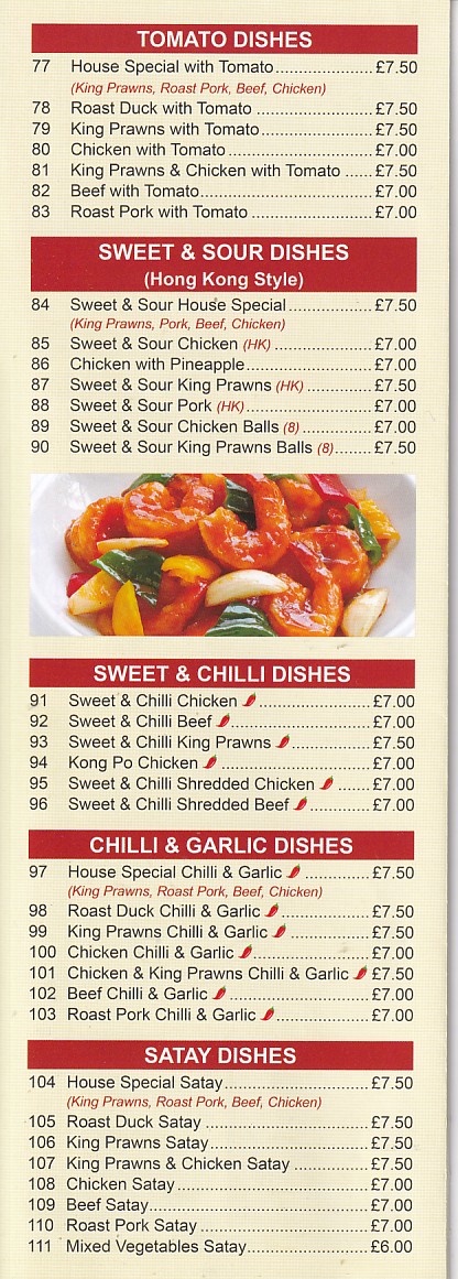 Menu of Lucky House, Chinese Takeaway Wrexham