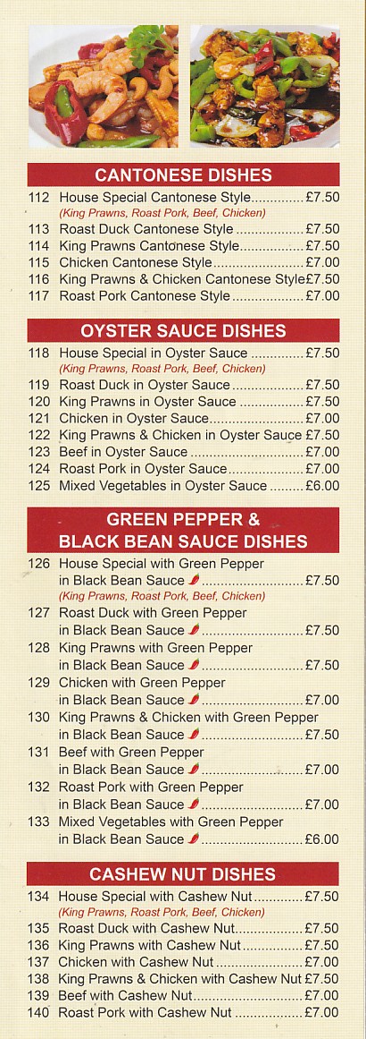 Menu of Lucky House, Chinese Takeaway Wrexham