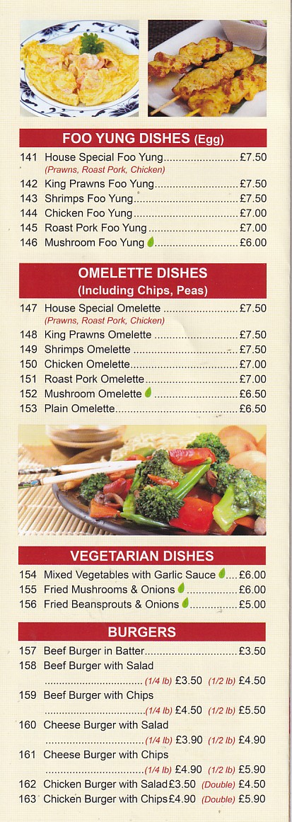 Menu of Lucky House, Chinese Takeaway Wrexham