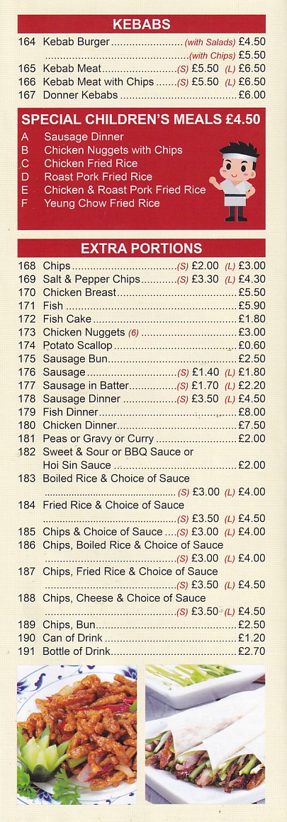 Menu of Lucky House, Chinese Takeaway Wrexham