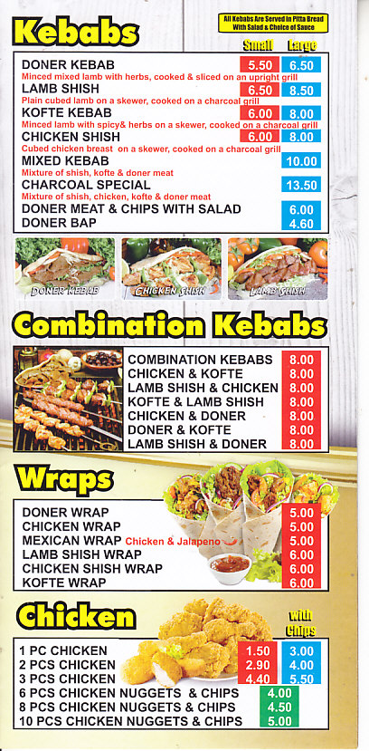 Pizza Palace kebab house menu Wrexham