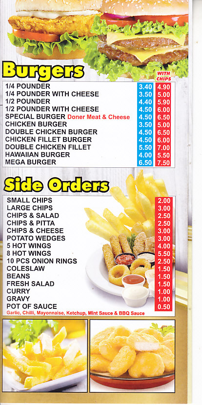 Pizza Palace kebab house menu Wrexham