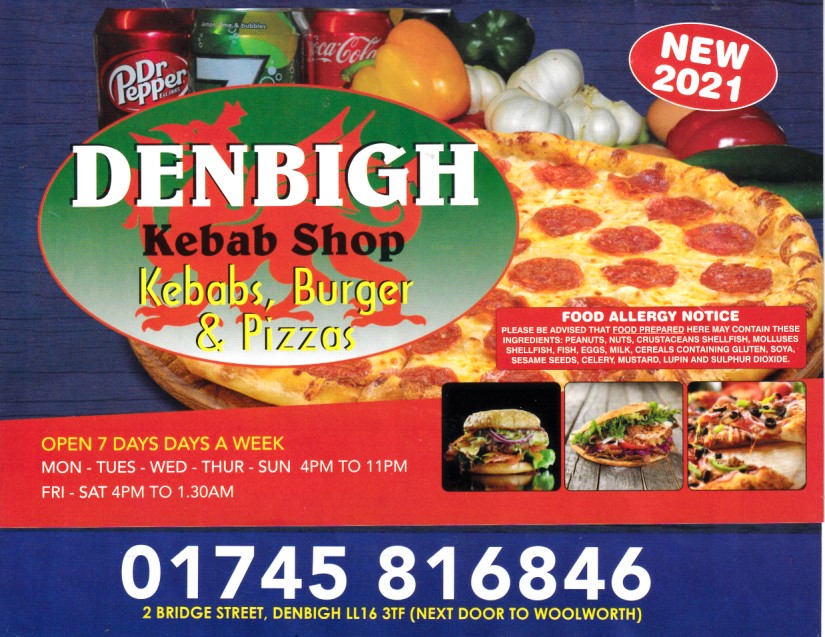 Menu of Denbigh Kebab Shop